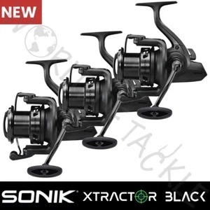Carrete SONIK Xtractor NEGRO 6000 x3 mini carrete de pozo grande carpa lucio grueso pesca - Imagen 1 de 11