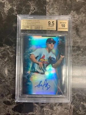 2014 Bowman Sterling - Prospect Autographs Stephen Piscotty (AU, RC) BGS 9.5 - Image 1 of 2