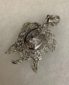 Trifari Silver Toned Turtle Brooch Pin Vintage - Picture 1 of 4