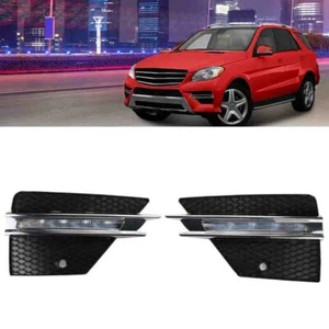 Pair Daytime Running Light Fog Lamp Assembly For Benz W166 ML350 ML500 2012-2015 - Picture 1 of 12