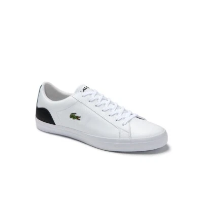Lacoste Lerond Trainers White Navy Blue Leather Mens UK 8 9 10 11