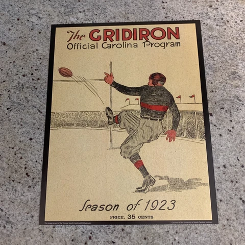 South Carolina Gamecocks Football Season Of  1923 Program Poster Print 14” x 11” Cover