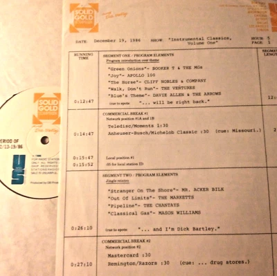 12/19/86 SOLID GOLD SCRAPBOOK PRESENTS 19 EARLY ROCK INSTRUMENTAL CLASSICS - Image 1 of 2
