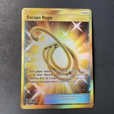 Gold Escape Rope 163/147 - Pokemon Sun & Moon Burning Shadows - Secret Rare - NM - Image 1 of 4