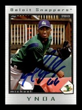 MICHAEL YNOA SIGNED 2013 GRANDSTAND BELOIT SNAPPERS ON-CARD AUTO