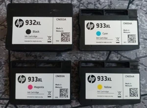 4 x cartouches d'encre HP 932XL originales noires, 933XL cyan magenta jaune - Photo 1/10