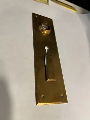 Antique Vintage Solid Brass Double Key Hole Door Knob Lock Plate • 13.45$