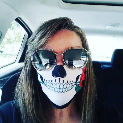 Skeleton Rose Tubular FACE MASK Neck Gaiter Reusable Bandana Headscarf Balaclava - Image 1 of 4