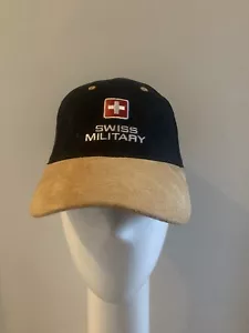 Swiss Military Baseball Cap Genuine Item Black & Faux Suede BNWT Freepost - Picture 1 of 9