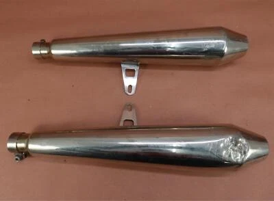 Tubos silenciadores de escape personalizados británicos Triumph Bonneville T100 2009-2016 - abollados Foto 1 de 4