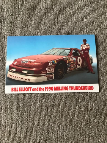 1990 Bill Elliot Nascar Melling Thunderbird Race day Order Form Postcard Cover
