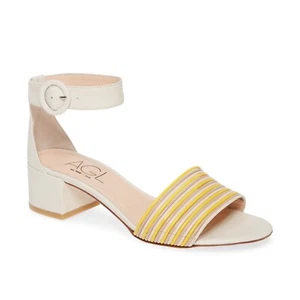 NEW $370 AGL Ankle Strap Off White And Yellow Sandal, 7 - Picture 1 of 12