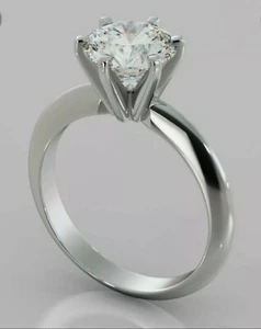 Anillo solitario de moissanita de 6 clavijas de 3,00 quilates (Charles & Colvard) - Imagen 1 de 1
