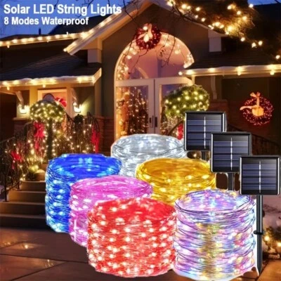 100-300 LED Solar Fairy Lights Outdoor String Garden Party Christmas Xmas Lamp - Image 1 of 4