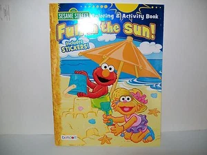 Sesame Street- FUN IN THE SUN- Coloring Activity & Stickers 36 Book New  - Picture 1 of 2