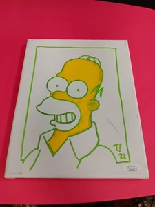 Tone Rodriguez signed Simpson Sketch on Canvas Jsa Coa, Canvas Is Dirty - Picture 1 of 2