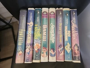 Disney VHS Vtg Black Diamond Lot Fox And The Hound Fantasia Masterpiece BAMBI - Picture 1 of 3