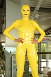 100% Latex Rubber Gummi Catsuit Ganzanzug Halloween Party Suit Overall Kostüm - Picture 1 of 1
