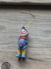 Vintage Hard Rubber Ornament Christmas  Dwarf hand's behind 2-7/8" SO14