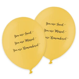 25 globos funerarios de látex biodegradables amarillos 'You Are Loved'  - Imagen 1 de 4