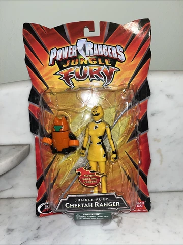 Power Rangers Jungle Fury 5" Yellow CHEETAH Ranger New Factory Sealed 2007 Cover
