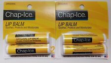 (2) New Packs Lip Balm Chap-Ice Moisturizer SPF-15 Sunscreen 4 Tubes - Original-