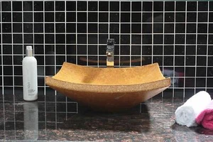 Table de comptoir en marbre lavabo évier décoratif 405 mm x 405 mm - Photo 1/5