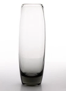 Signed Holmegarrd 11in Glass Vase 1962 Per Lütken Smokey Grey 2lbs Used - Picture 1 of 11