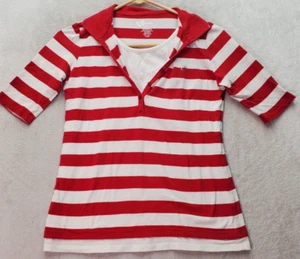 Copper Key Shirt Top Girls Sz 14 Red White Striped Cotton Half Sleeve Collared - Picture 1 of 7