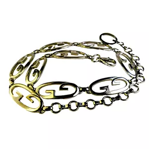 Silver Plated Brass Chain Link Belt One Size Adjustable Made In Italy - Picture 1 of 3