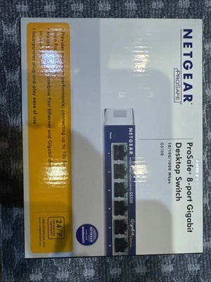 Netgear GS108NA ProSAFE 8-Port Gigabit Desktop Switch BRAND NEW - Image 1 of 4