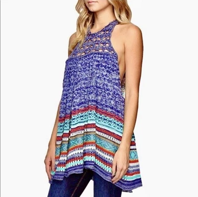 Vestido túnica Free People raro corazón crochet talla pequeña nuevo sin etiquetas Foto 1 de 4