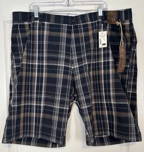 Pronto Uomo Blue Plaid Shorts Men’s Size 44 Inseam 11 inches Lightweight NEW - Picture 1 of 7