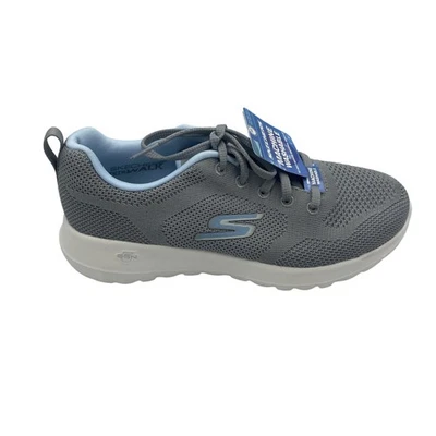 斯凯奇 GOwalk 鞋女式 6.5 码灰色蓝色瑜伽垫网眼步行 124640 — 第 1/4 张图片