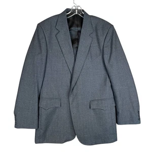 Vintage CIrcle S 2-Piece Western Suit Mens 42R 36x30 Gray Pinstripe Western USA - Picture 1 of 20
