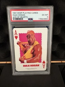 1991 Hulk Hogan WWF Playing Cards Ace Of Hearts PSA 6 - Picture 1 of 2