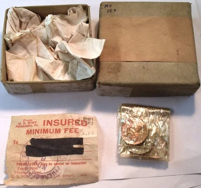 1950 PROOF Set Original Crinkly Plastic US Mint Franklin Silver Half Dollar 50C - Image 1 of 4