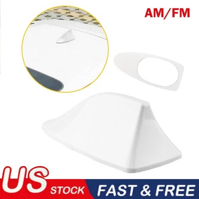 Universal Car Roof Radio AM/FM Signal Shark Fin Style Aerial Antenna Cover White - Image 1 of 4