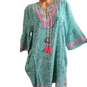 Zwillingsherz Kleid Jerseykleid Sommerkleid S bis XL Grün Weiß Damen (3 335) - Bild 1 von 8