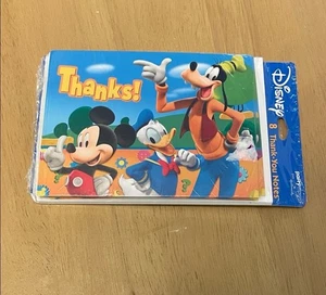 Biglietti di ringraziamento Disney vintage con Topolino, Paperino e Pippo, 8 biglietti e buste - Foto 1 di 4