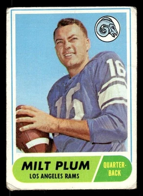 1968 TOPPS MILT PLUM 104 FAIR FOOTBALL LOS ANGELES RAMS - Image 1 of 2