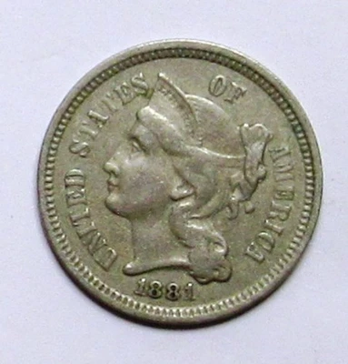 1881 Three Cent Nickel Pleasing XF. - Image 1 of 2