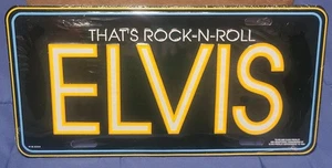 ELVIS Booster License Plate Presley That's Rock-N-Roll King of Rock - SEALED - Picture 1 of 1