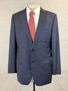 Ermenegildo Zegna Switzerland Men's Navy Blue Striped Suit 42R 37X31 $5,895 - Picture 1 of 18