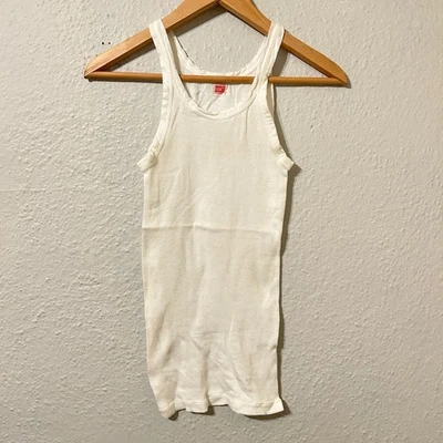 Camiseta sin mangas blanca Rockabilly B vintage años 50 60 Hanes para hombre 36 Foto 1 de 3