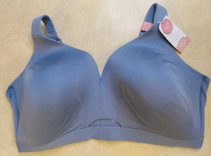 NUOVO reggiseno Cacique 44DDD Comfort Bliss leggermente foderato senza ferretto con pizzo blu - Foto 1 di 10
