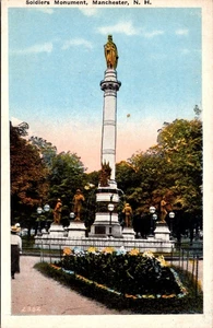 Postcard Soldiers Monument Manchester New Hampshire NH - Picture 1 of 2