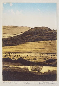 Vintage Original Miniature Etching Arizona Desert Print Kurt Wisneski Signed - Picture 1 of 12