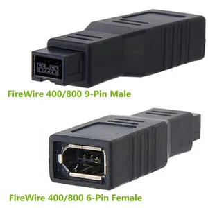 2x IEEE1394a FireWire 400 6-Pin Female to 1394b FireWire 800 9-Pin Male Adapter - Picture 1 of 1