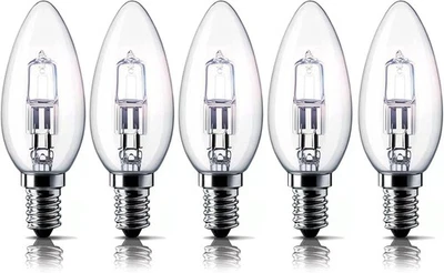 BELNS MELNS E14 28W Halogen Candle Light Bulbs, Small Edison Screw Bulb (SES) 2700K Warm...